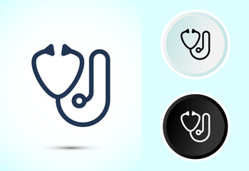 Stethoscope icon design illustration. Doctor stethoscope medical device icon