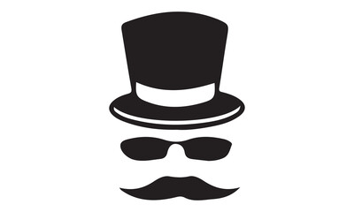 father's day hat silhouette vector illustration