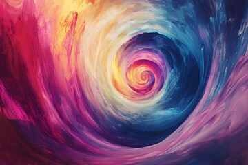 Abstract swirling colors paint a cosmic spiral vortex