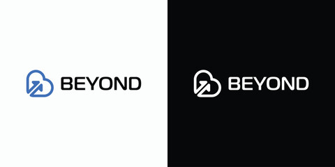 Vector logo design of initial letter B in heart and arrow shape with modern, simple, clean and abstract style. Icon for business, technology, finance and personal branding.