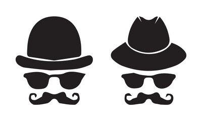 father's day hat silhouette vector illustration