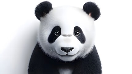 A cute, cartoon-style panda with a friendly expression against a white background.