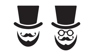 father's day hat silhouette vector illustration