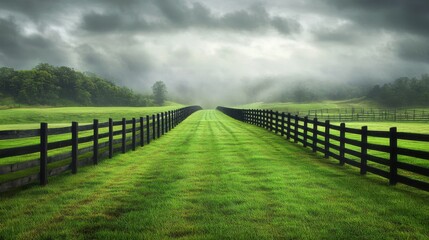 Fototapeta premium Fencing Scene with Symmetrical Composition and Harsh Light