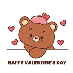 teddy bear with heart happy anniversary kawaii animal valentines card