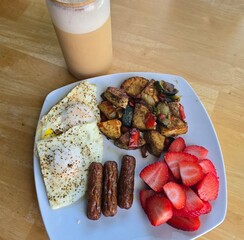 Healthy breakfast with potatoes