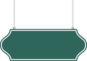 Illustration of a hanging sign board with blank copy space. Empty sign board for your design. 