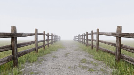 Fototapeta premium Serene Fencing Scene with Symmetrical Composition