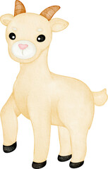 watercolor cute goat