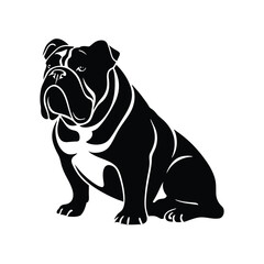 Obraz premium Pitbull Silhouette on isolated background Vector Art