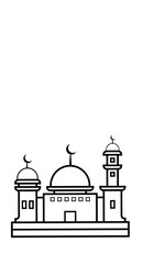 mosque vector icon, mosque sketch isolated background, mosque vector logo design for edit template