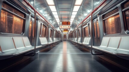 Obraz premium Futuristic Subway Car Interior: A Glimpse into Tomorrow's Transportation
