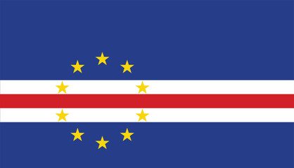 Flag of Cape Verde ,  Flat vector