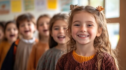 Smiling children in classroom setting