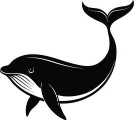 Whale Silhouettes in Minimalist Style