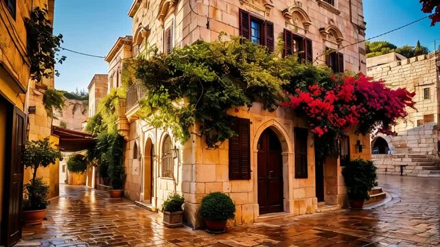 Bethlehem beautiful old street to whit people sunnah summer dai

