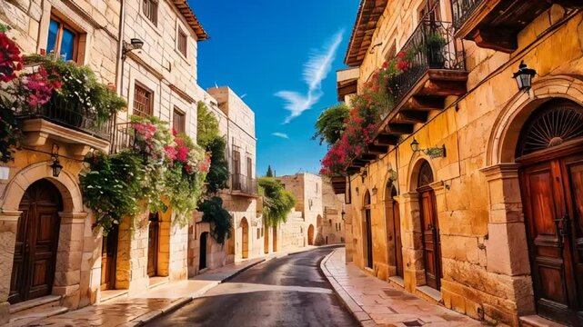 Bethlehem beautiful old street to whit people sunnah summer dai

