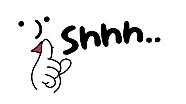 shhh finger on lips silence call animation