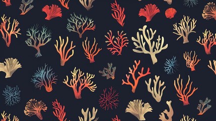 Obraz premium coral seamless pattern wallpaper
