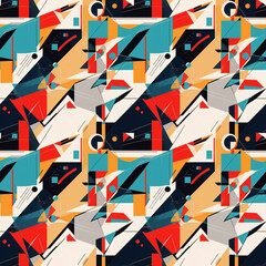 Fototapeta premium Geometric Abstract Seamless Pattern