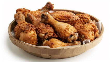 Crispy Fried Chicken Drumsticks in a Rustic Bowl