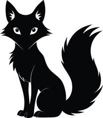  black and white curious fox