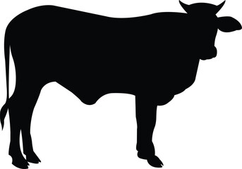 Cow clip art design on plain white transparent isolated background for card, shirt, hoodie, sweatshirt, apparel, card, tag, mug, icon, poster or badge