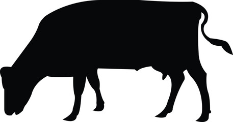 Cow clip art design on plain white transparent isolated background for card, shirt, hoodie, sweatshirt, apparel, card, tag, mug, icon, poster or badge