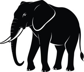 silhouette of elephant vector illustration on white background