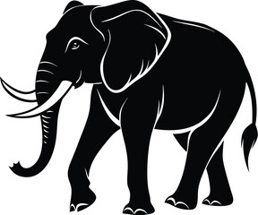 silhouette of elephant vector illustration on white background