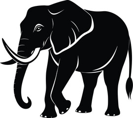 silhouette of elephant vector illustration on white background