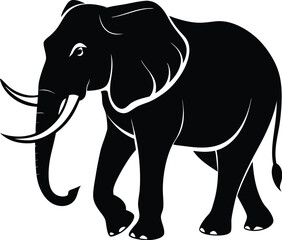 silhouette of elephant vector illustration on white background