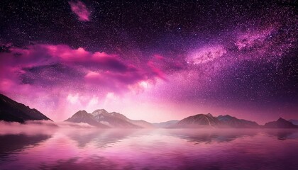 Fototapeta premium pink galaxy background generative ai