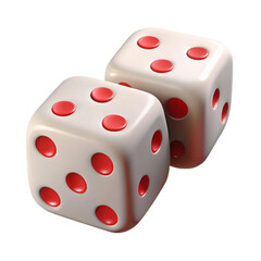 red dice on white background
