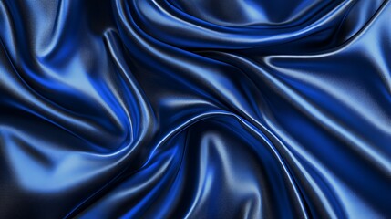 Obraz premium Deep Blue Satin Draped Luxuriously Soft Fabric