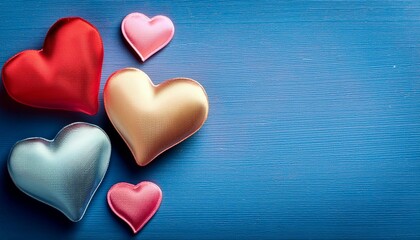 Fototapeta premium beautiful colored hearts with copy space