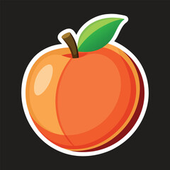 Peach sticker vector illustration