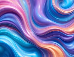 Obraz premium Abstract Swirling Liquid Design in Vibrant Pastel Colors