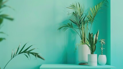 Fototapeta premium mint green seamless pattern wallpaper