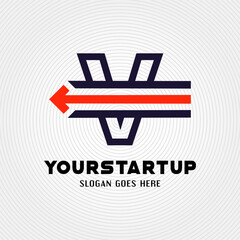 Fototapeta premium Horizontal arrow logo. Horizontal dash logo