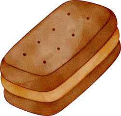 watercolor bourbon biscuit