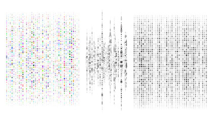 Retro Rectangle Geometric Halftone Gradient Pattern with Colorful Dotted Pattern Elements