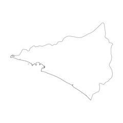 Colima state blank outline map