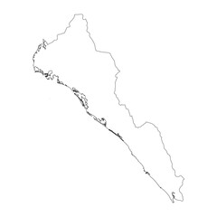 Sinaloa state blank outline map