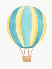 Obraz premium Vintage hot air balloon illustration in pastel colors for creative designs