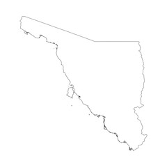 Sonora state blank outline map