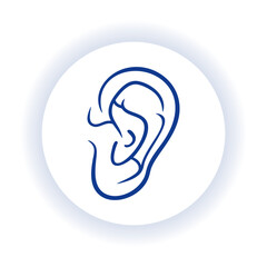 Detailed vector illustration of a human ear for medical and anatomical purposes