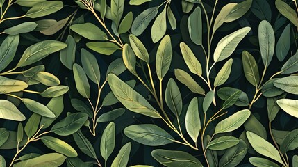 Fototapeta premium olive seamless pattern wallpaper