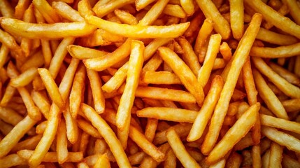 Crispy French Fries on Display from High Angle View