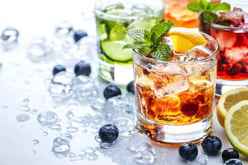 Alcohol coctail, non-alcoholic coctail, summer drink, coctail for summer party, happy birthday, celebrations and holidays, colorful colors, festive drink, coctail party, bar coctail, summer atmosphere